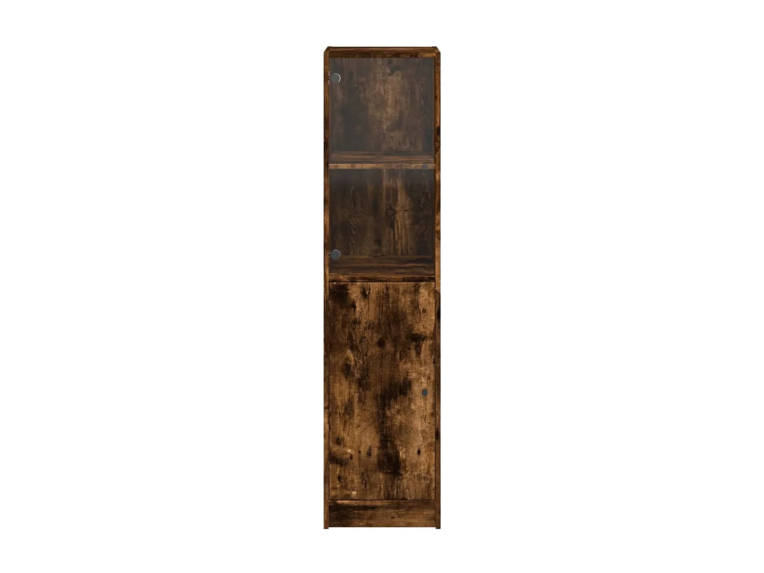 Buffet avec porte en verre chêne fumé 35x37x142