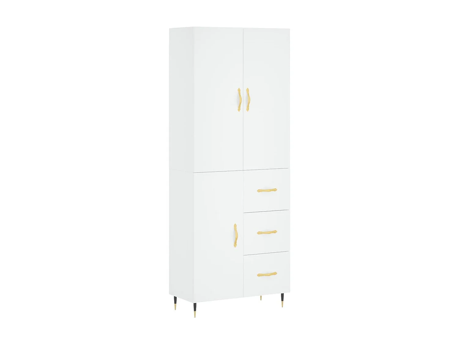 Buffet haut Blanc 69,5x34x180 Bois d'ingénierie