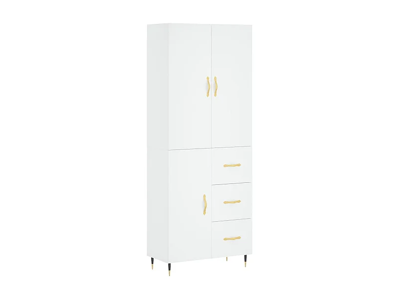 Buffet haut Blanc 69,5x34x180 Bois d'ingénierie