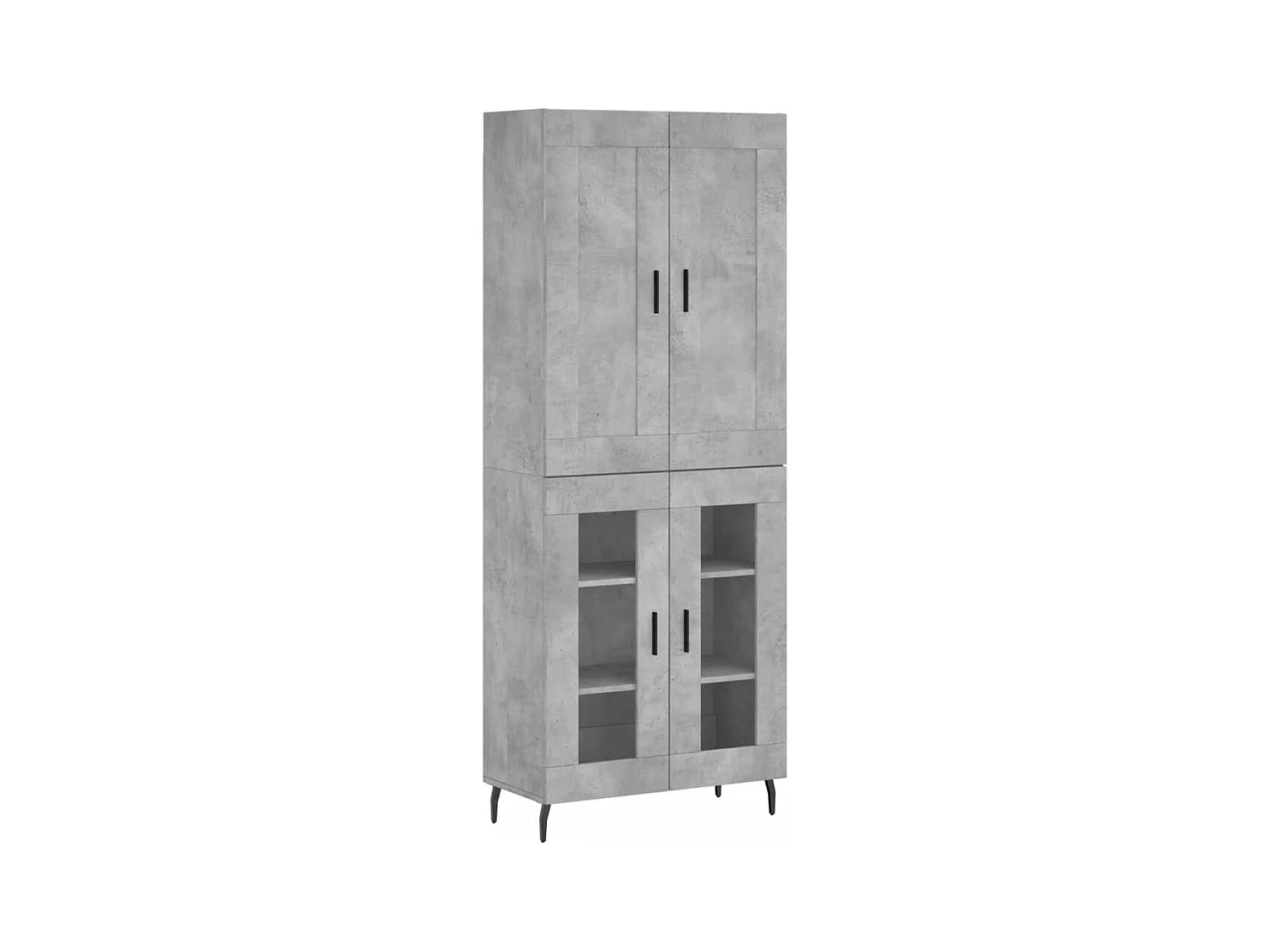 Buffet haut Gris béton 69,5x34x180 Bois d'ingénierie