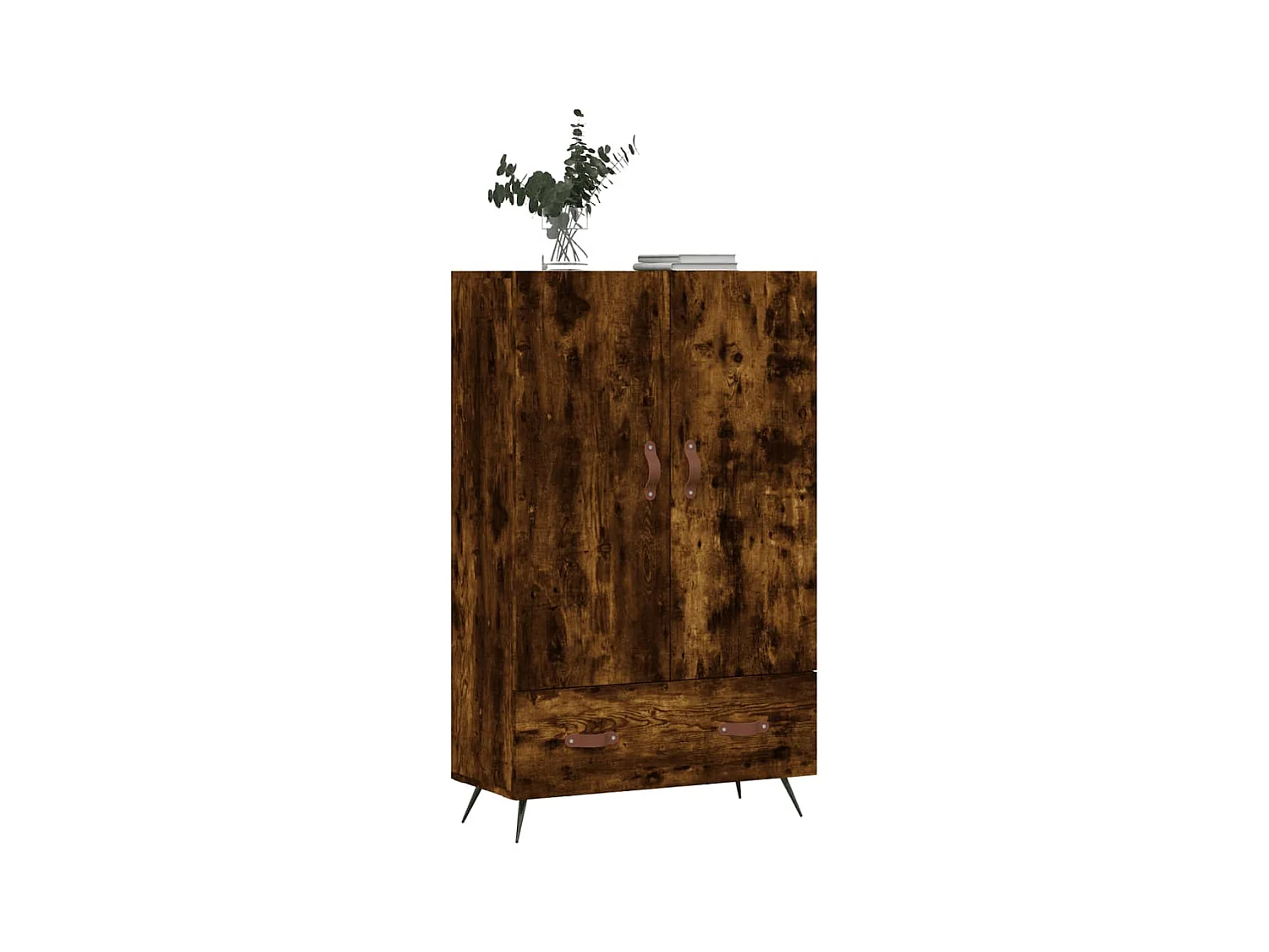 Buffet haut chêne fumé 69,5x31x115 bois d'ingénierie