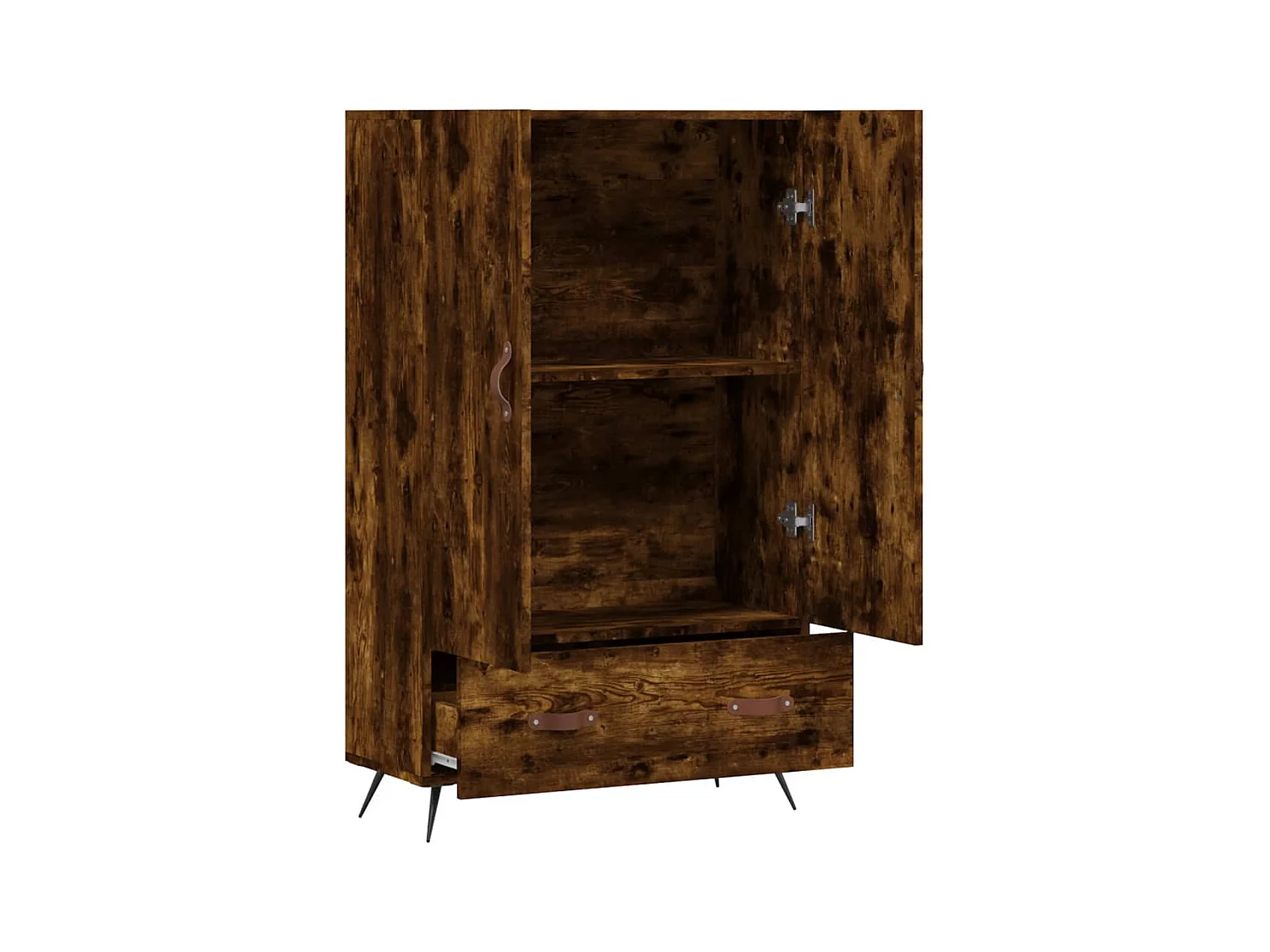 Buffet haut chêne fumé 69,5x31x115 bois d'ingénierie