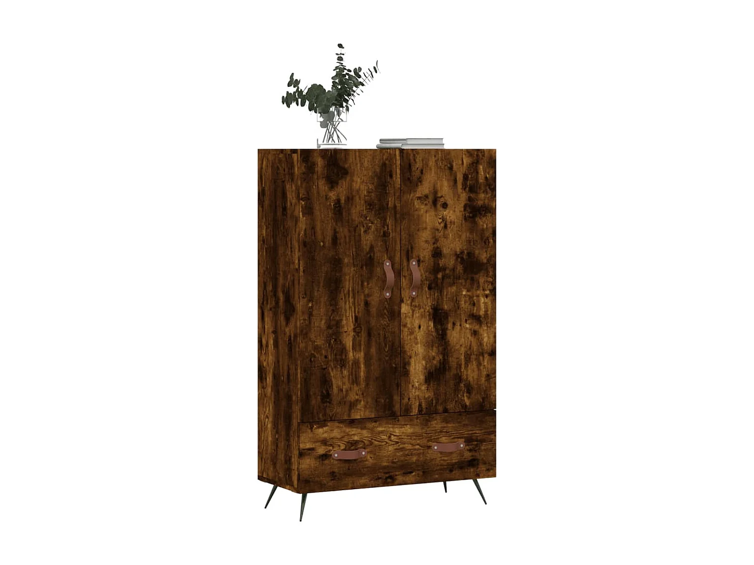 Buffet haut chêne fumé 69,5x31x115 bois d'ingénierie