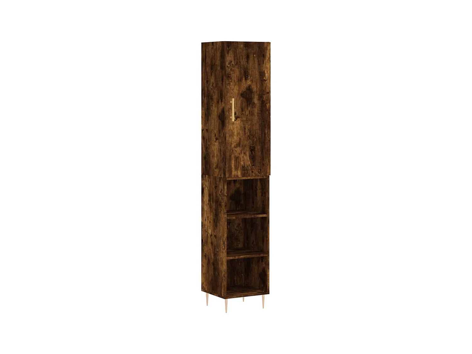 Buffet haut Chêne fumé 34,5x34x180 Bois d'ingénierie