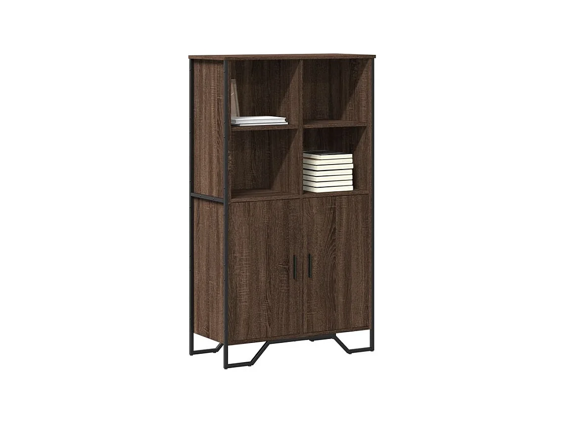 Buffet haut chêne marron 79,5x35,5x137,5 bois d'ingénierie