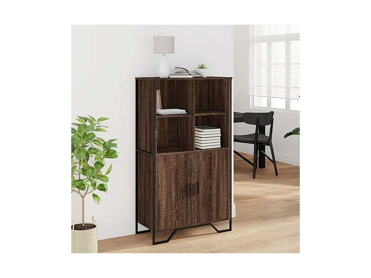 Buffet haut chêne marron 79,5x35,5x137,5 bois d'ingénierie