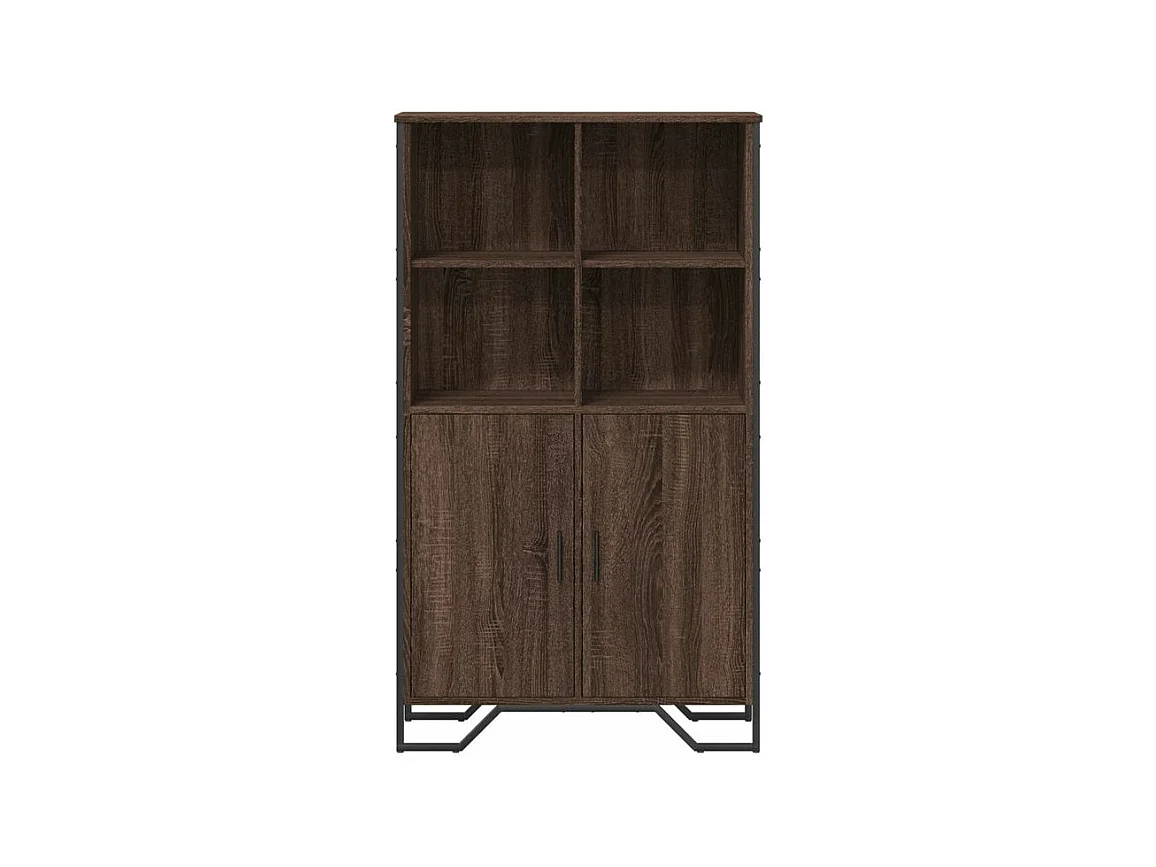 Buffet haut chêne marron 79,5x35,5x137,5 bois d'ingénierie