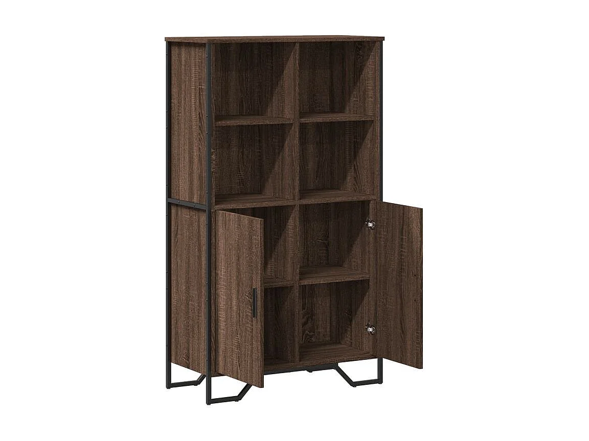 Buffet haut chêne marron 79,5x35,5x137,5 bois d'ingénierie