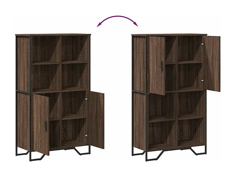 Buffet haut chêne marron 79,5x35,5x137,5 bois d'ingénierie