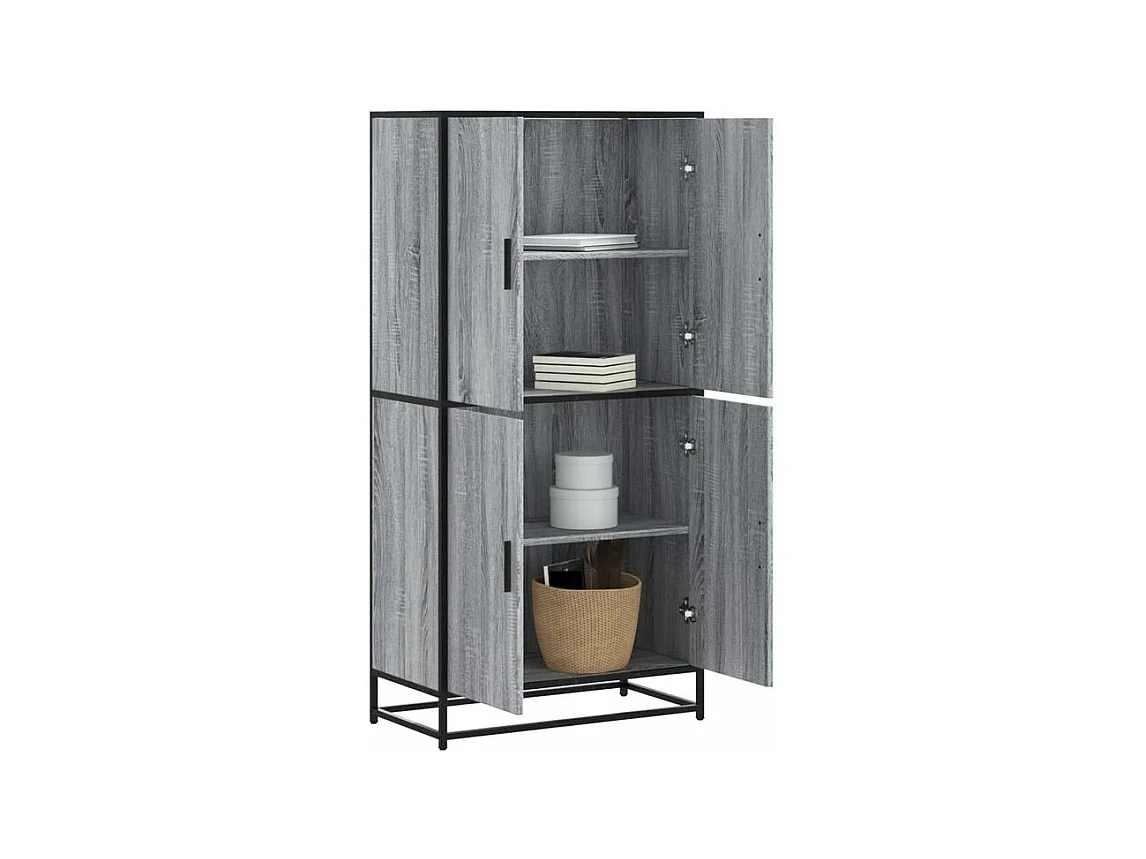 Buffet haut sonoma gris 68x35x139 bois d'ingénierie