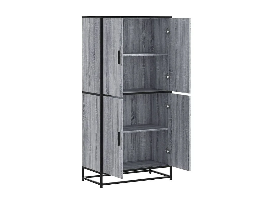 Buffet haut sonoma gris 68x35x139 bois d'ingénierie