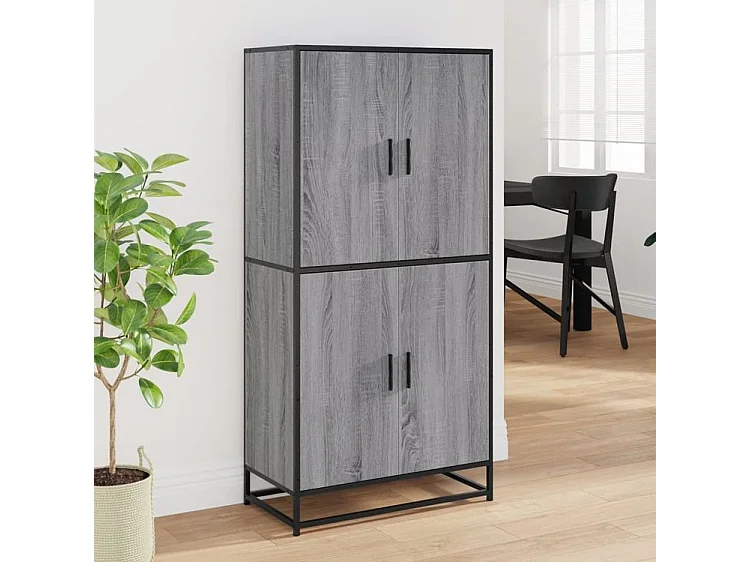 Buffet haut sonoma gris 68x35x139 bois d'ingénierie