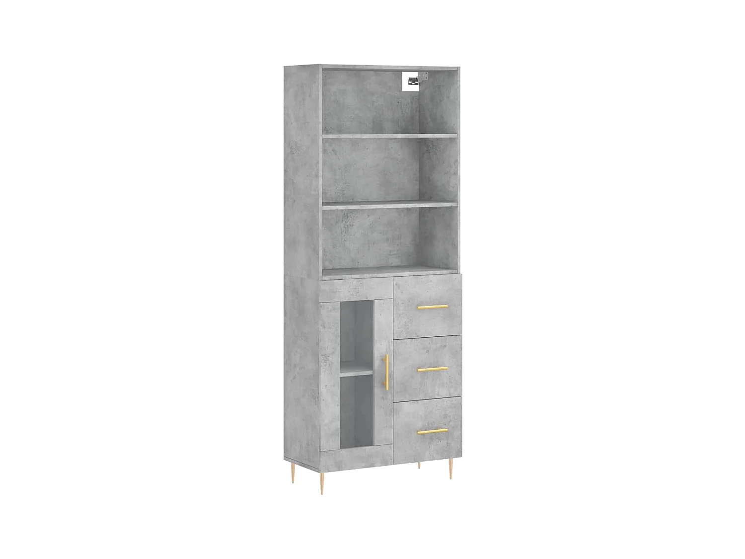 Buffet haut Gris béton 69,5x34x180 Bois d'ingénierie