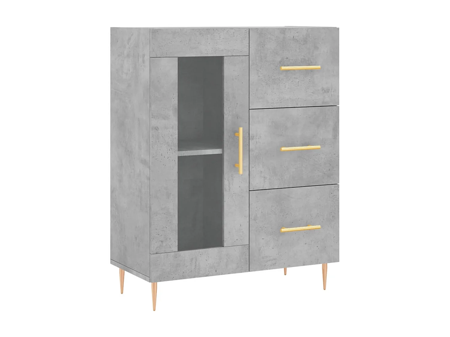Buffet haut Gris béton 69,5x34x180 Bois d'ingénierie