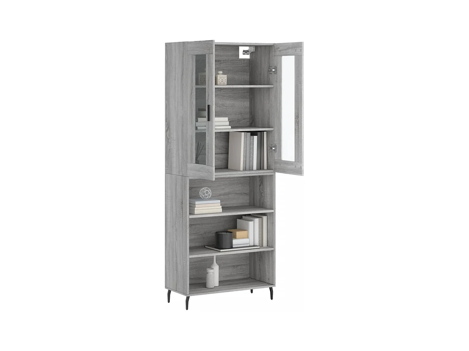 Buffet haut Sonoma gris 69,5x34x180 Bois d'ingénierie