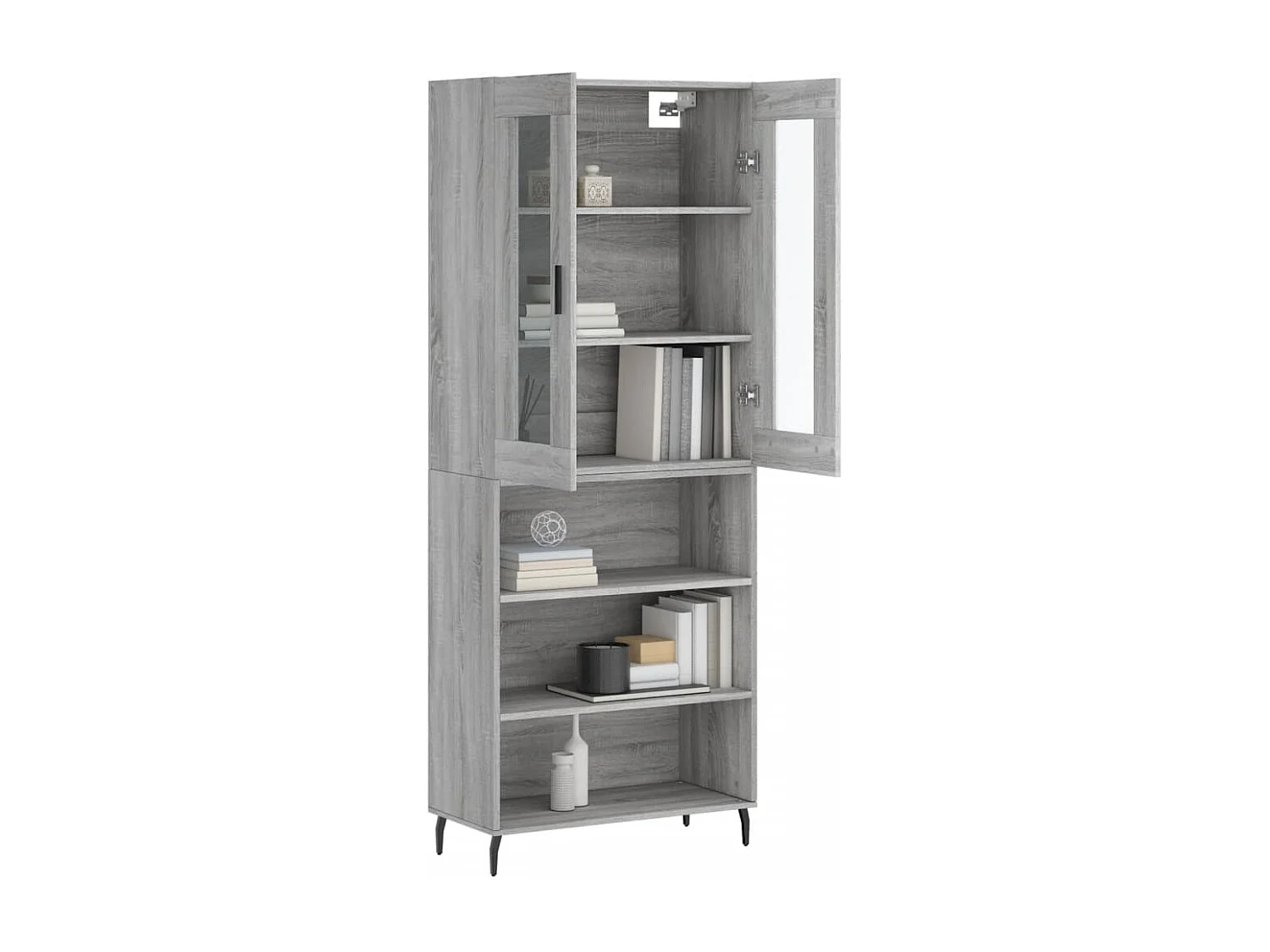 Buffet haut Sonoma gris 69,5x34x180 Bois d'ingénierie