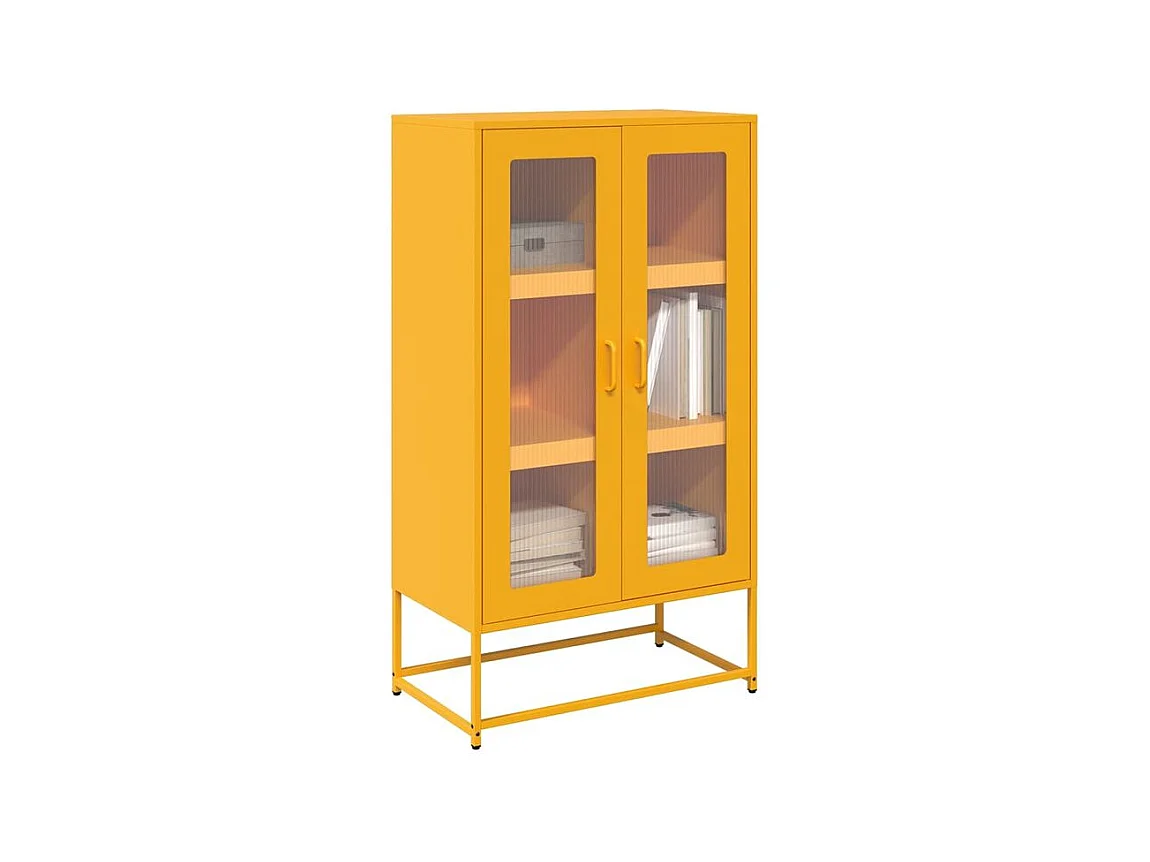 Buffet haut jaune moutarde 68x39x123 acier