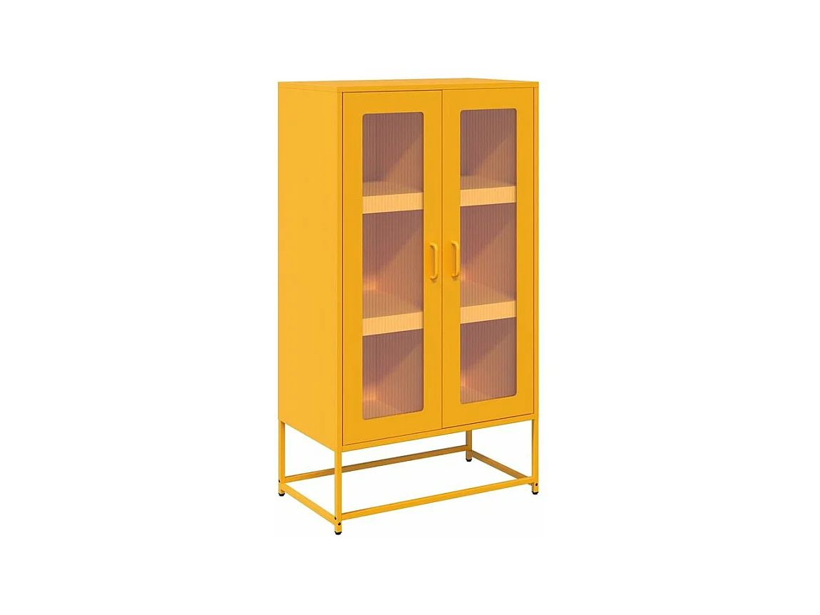 Buffet haut jaune moutarde 68x39x123 acier