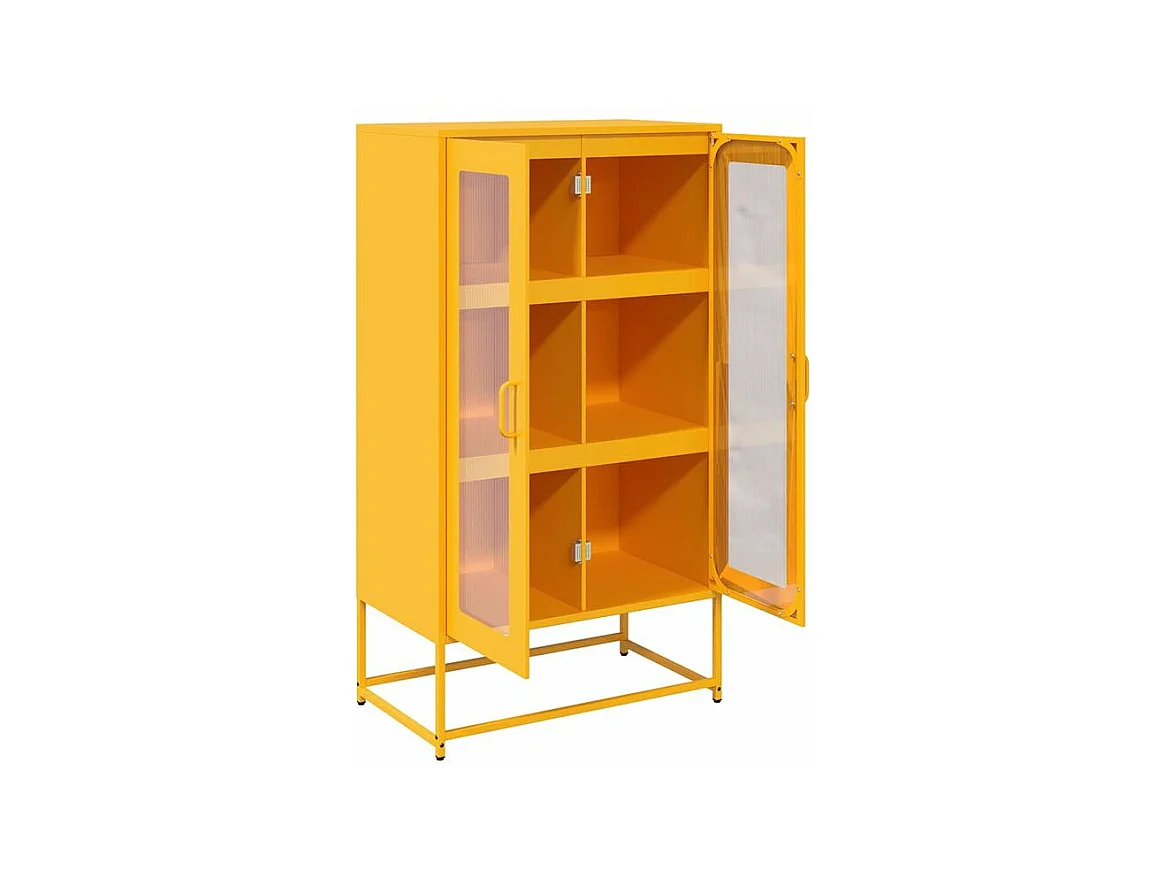 Buffet haut jaune moutarde 68x39x123 acier