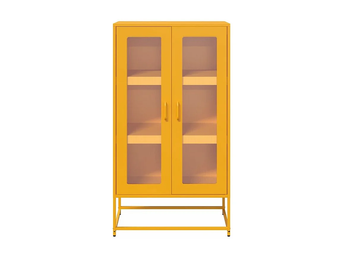 Buffet haut jaune moutarde 68x39x123 acier