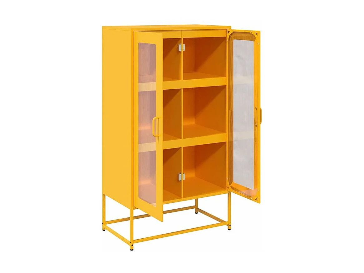 Buffet haut jaune moutarde 68x39x123 acier