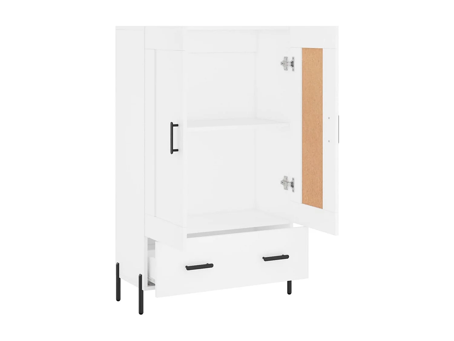 Buffet haut blanc 69,5x31x115 bois d'ingénierie