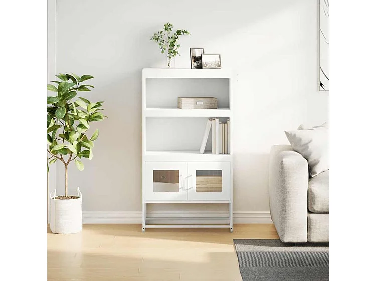 Buffet haut blanc 68x39x123 acier