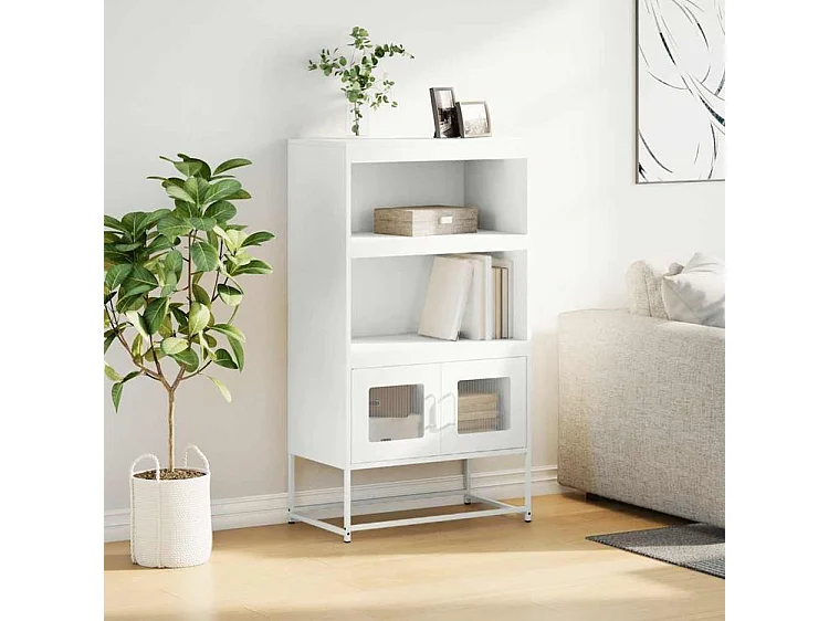 Buffet haut blanc 68x39x123 acier