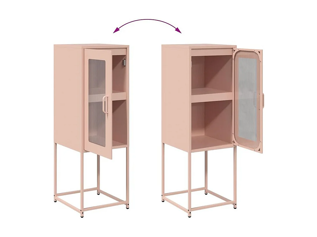 Buffet rose 36x39x107 acier laminé à froid