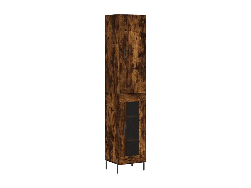 Buffet haut Chêne fumé 34,5x34x180 Bois d'ingénierie