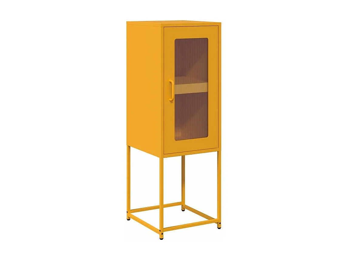 Buffet jaune moutarde 36x39x107 acier laminé à froid