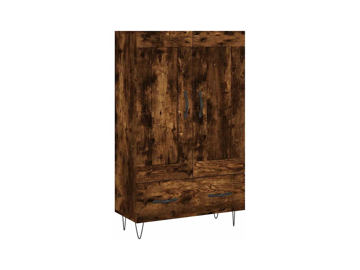 Buffet haut chêne fumé 69,5x31x115 bois d'ingénierie