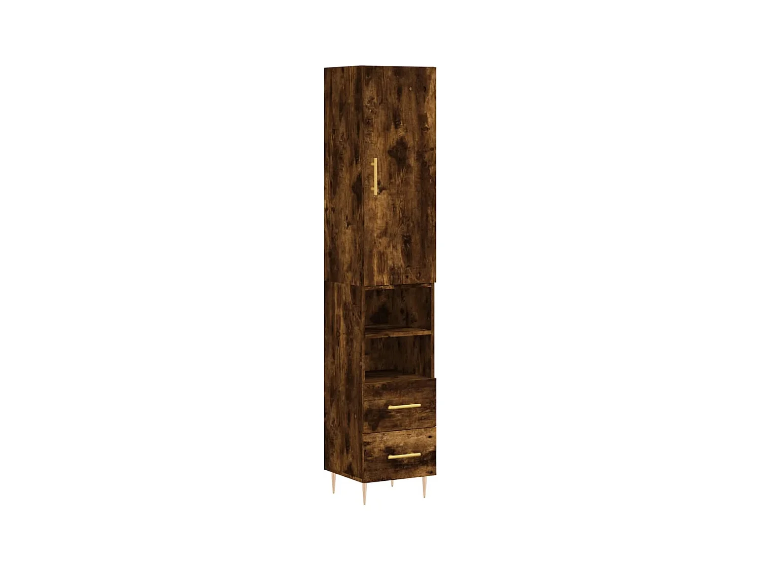 Buffet haut Chêne fumé 34,5x34x180 Bois d'ingénierie