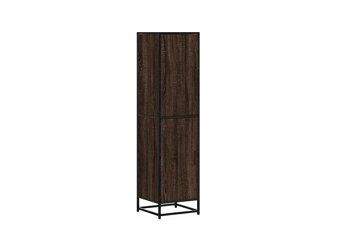Buffet haut chêne marron 35,5x35x139 bois d'ingénierie métal