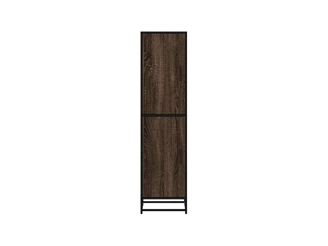 Buffet haut chêne marron 35,5x35x139 bois d'ingénierie métal