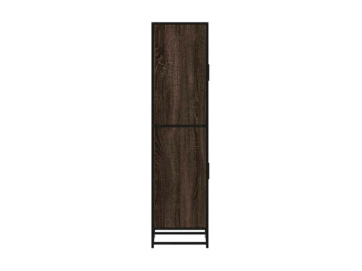 Buffet haut chêne marron 35,5x35x139 bois d'ingénierie métal