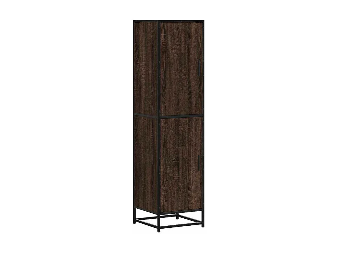 Buffet haut chêne marron 35,5x35x139 bois d'ingénierie métal
