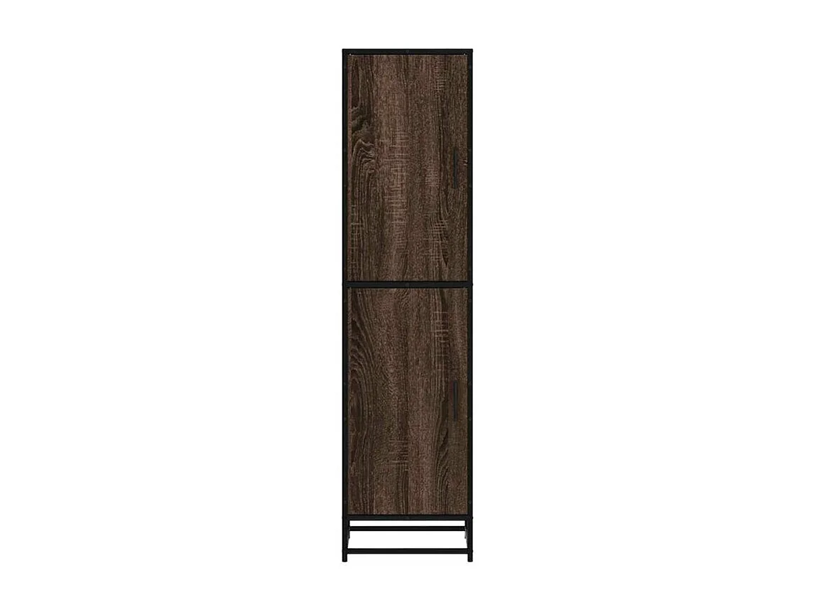 Buffet haut chêne marron 35,5x35x139 bois d'ingénierie métal