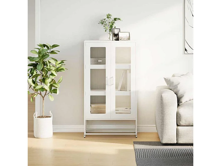 Buffet haut blanc 68x39x123 acier