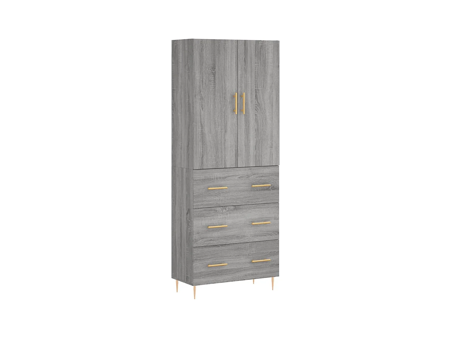 Buffet haut Sonoma gris 69,5x34x180 Bois d'ingénierie