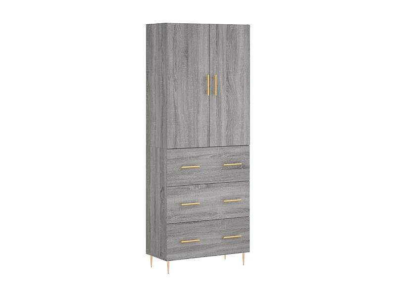 Buffet haut Sonoma gris 69,5x34x180 Bois d'ingénierie