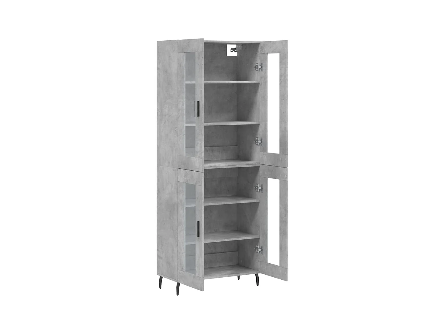 Buffet haut Gris béton 69,5x34x180 Bois d'ingénierie