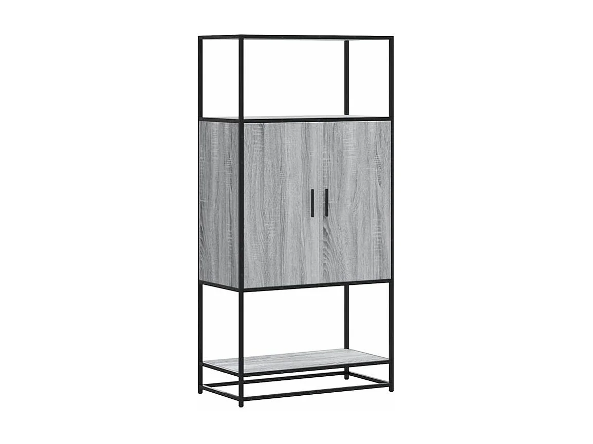 Buffet haut sonoma gris 68x35x139 bois d'ingénierie et métal