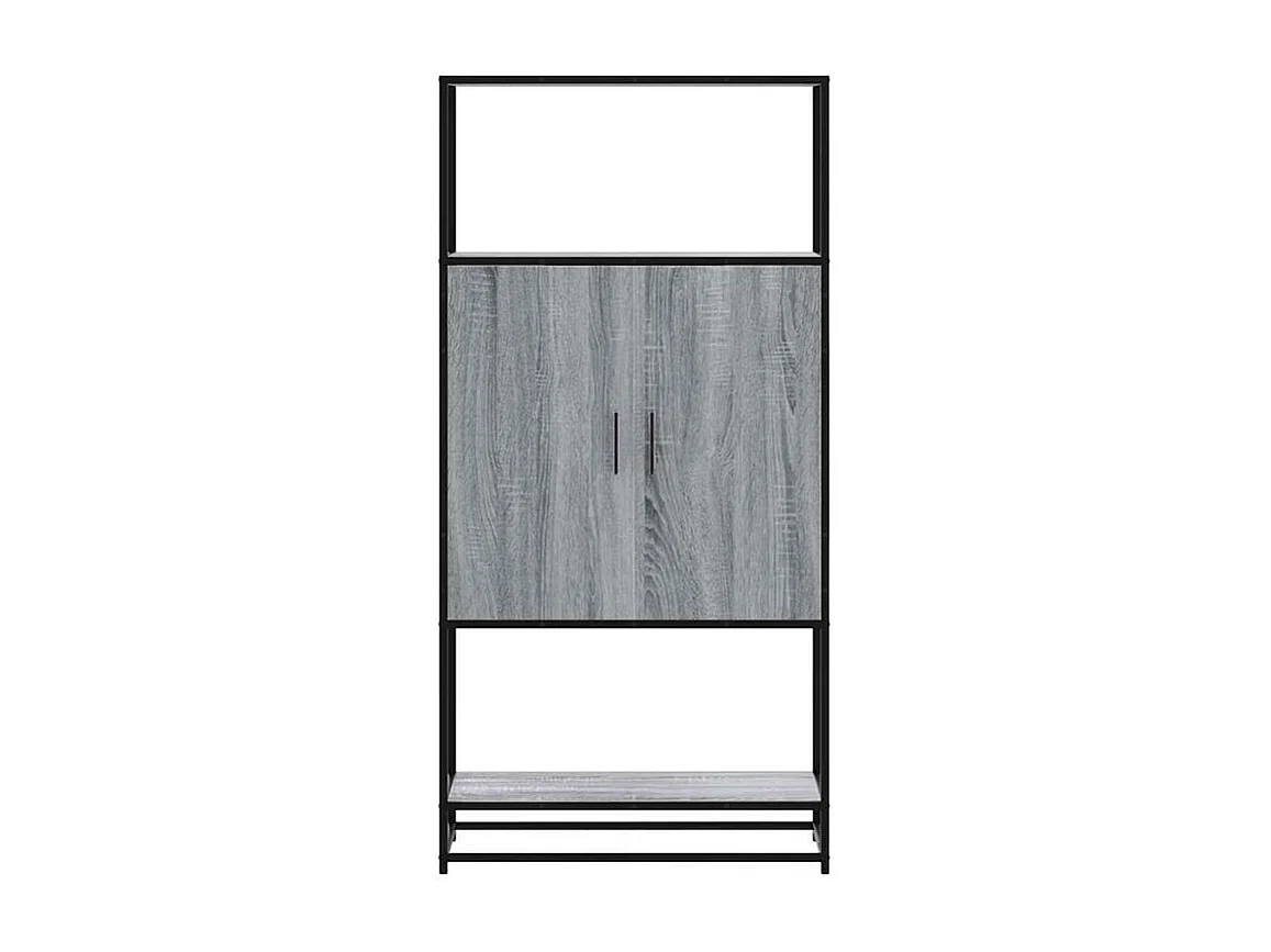 Buffet haut sonoma gris 68x35x139 bois d'ingénierie et métal