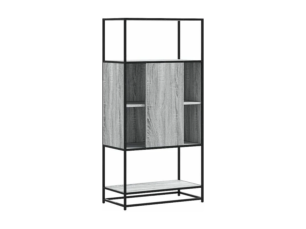 Buffet haut sonoma gris 68x35x139 bois d'ingénierie et métal
