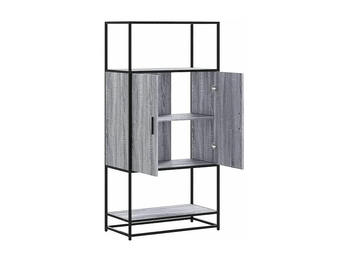 Buffet haut sonoma gris 68x35x139 bois d'ingénierie et métal