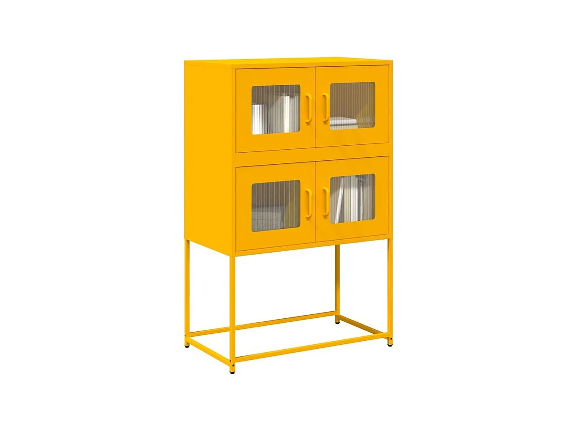 Buffet haut jaune moutarde 68x39x107 acier
