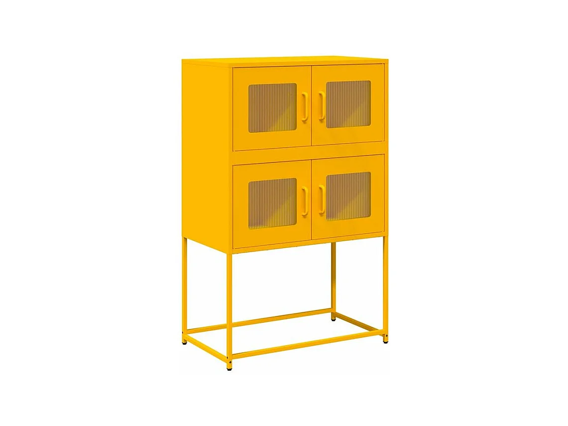 Buffet haut jaune moutarde 68x39x107 acier