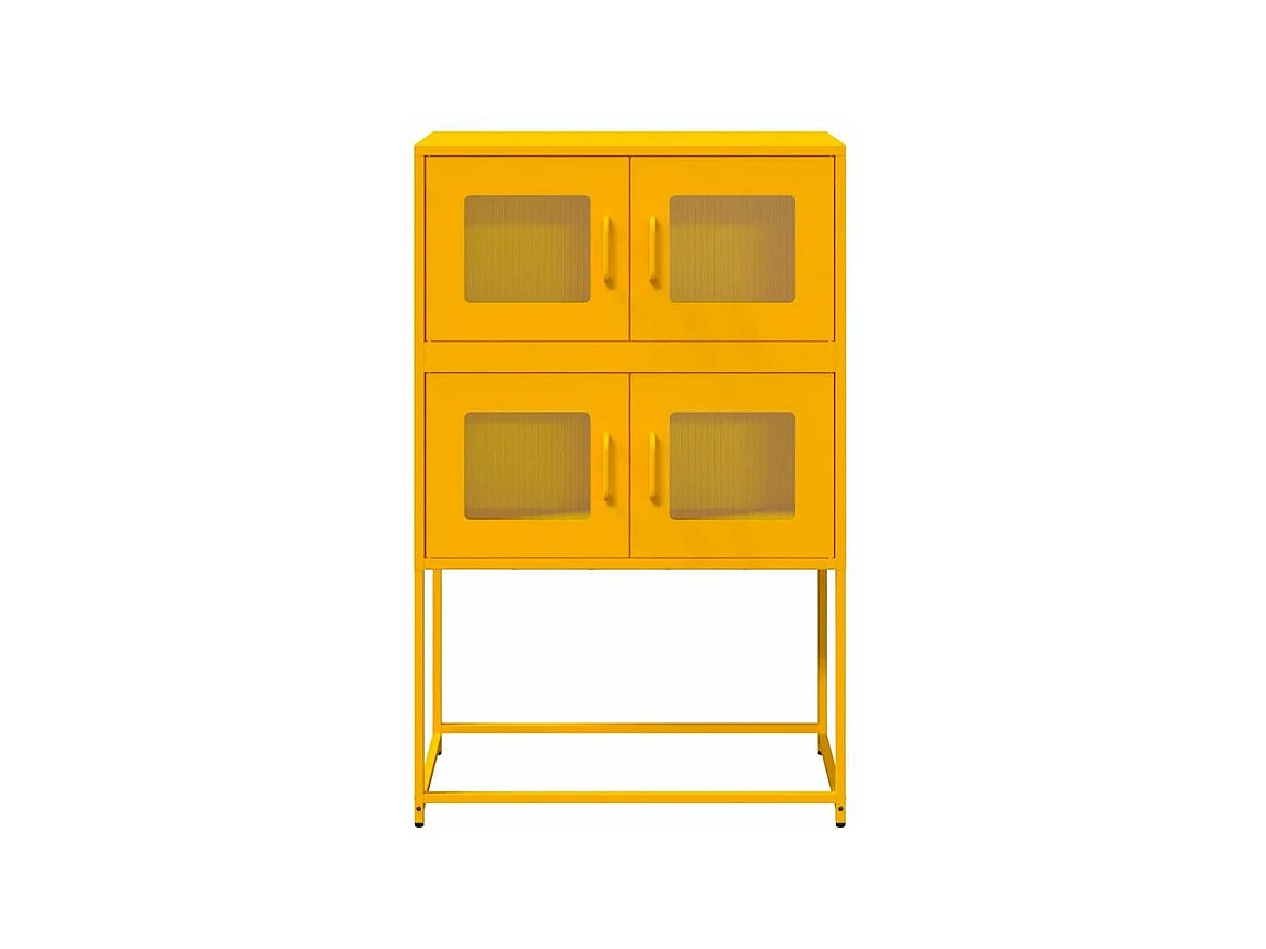 Buffet haut jaune moutarde 68x39x107 acier