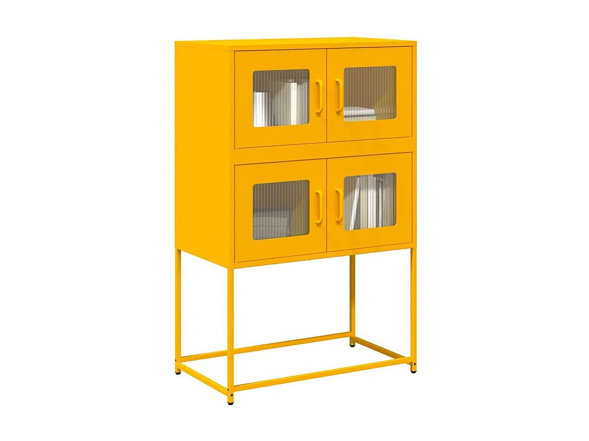 Buffet haut jaune moutarde 68x39x107 acier